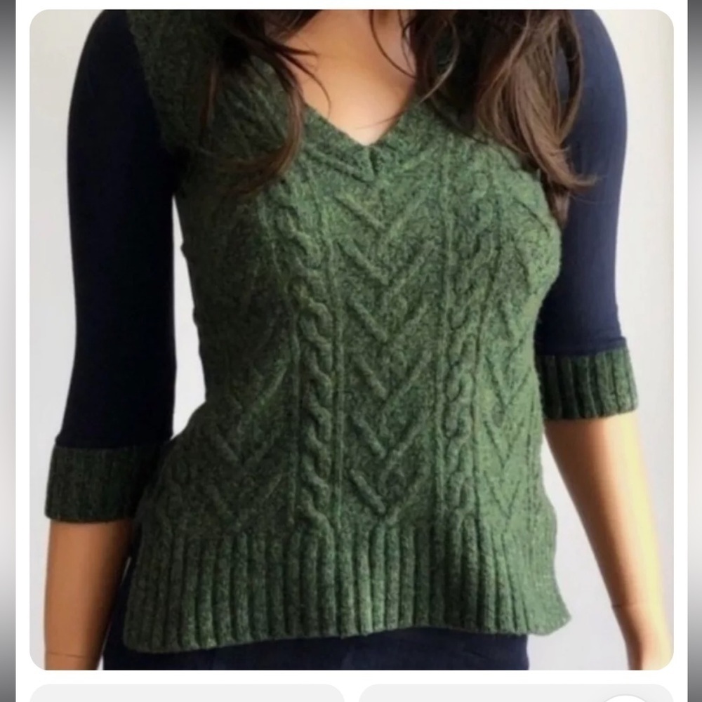 Anthropologie Pilcro and the Letterpress Dually Sweater Green Size M
